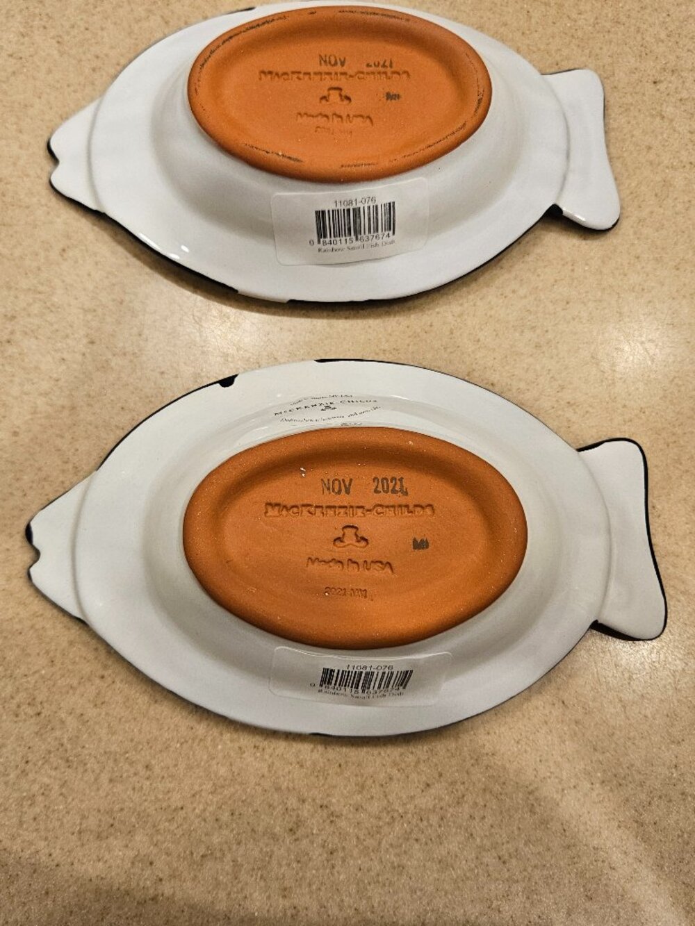 SET 2 MACKENZIE CHILDS RAINBOW FISH DISH CERAMIC DESSERT SALAD ACCENT PLATE BOWL - Picture 11 of 11